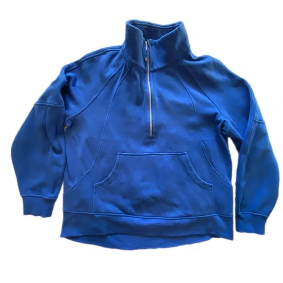 Lululemon Scuba Oversized Funnel-Neck Half zip Long Cerulean Blue XL/XXL - Picture 5 of 11